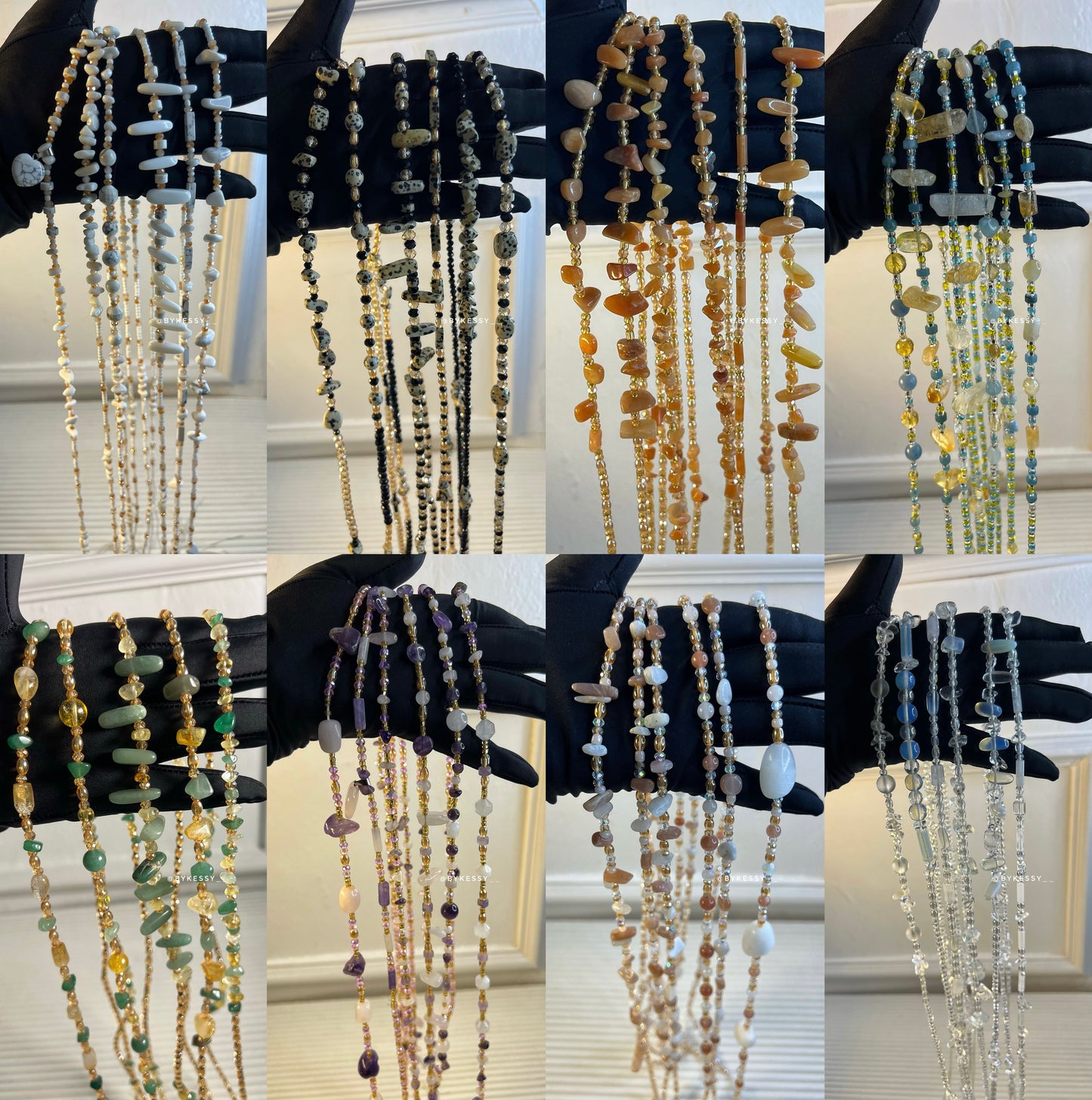 Assorted Wholesale Gemstone Healing Crystal Waist Beads – For Love, Protection, Abundance, Peace, Healing & More | Bulk Gemstone Tie-Ons & Adjustable Clasps | African Spiritual Waist Beads (20 – 1,000 Strands)