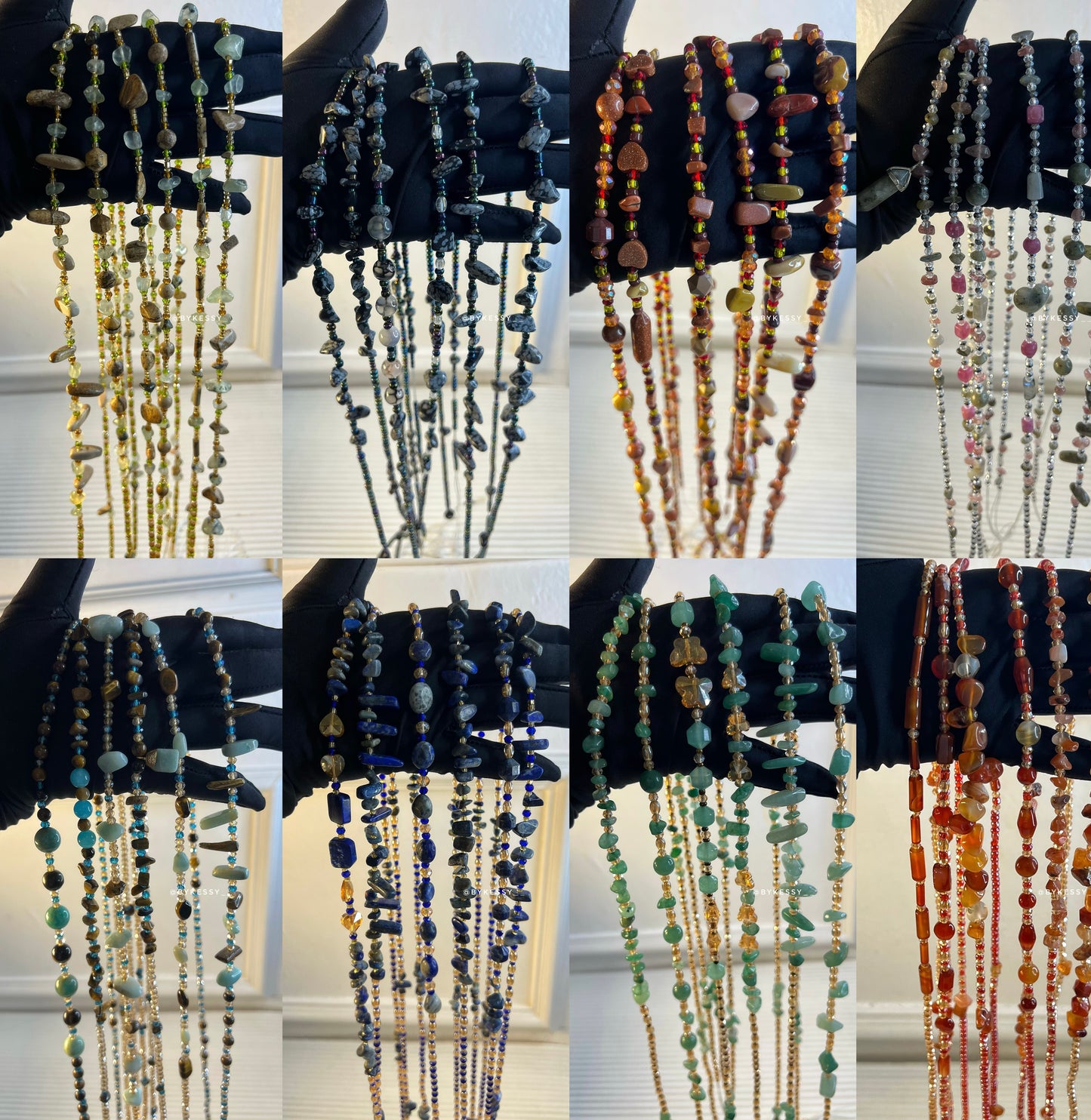 Assorted Wholesale Gemstone Healing Crystal Waist Beads – For Love, Protection, Abundance, Peace, Healing & More | Bulk Gemstone Tie-Ons & Adjustable Clasps | African Spiritual Waist Beads (20 – 1,000 Strands)