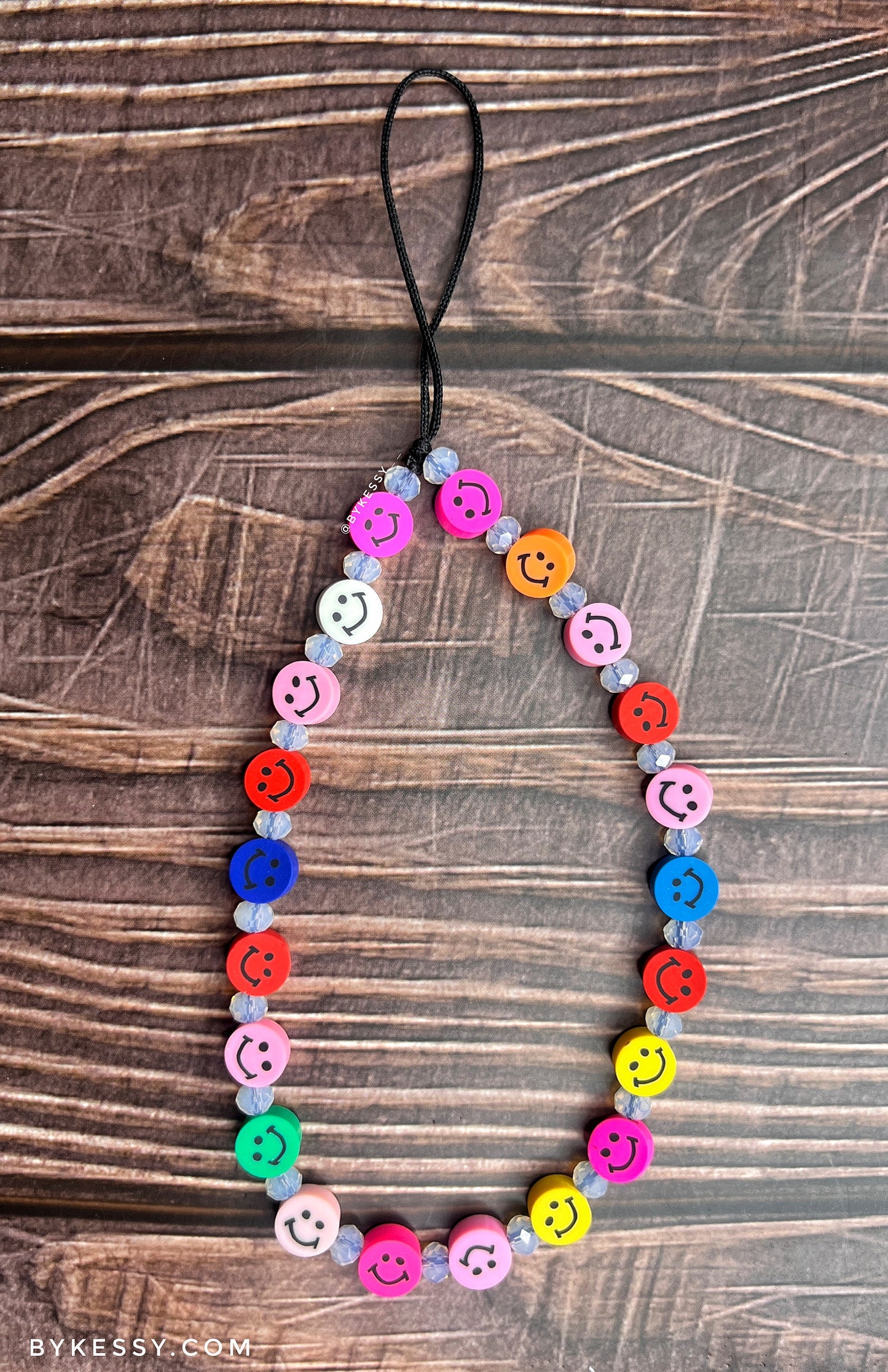 Emoji Phone Strap | Smiley | Happy Face | Polymer Clay Beads | Key Chain (2)