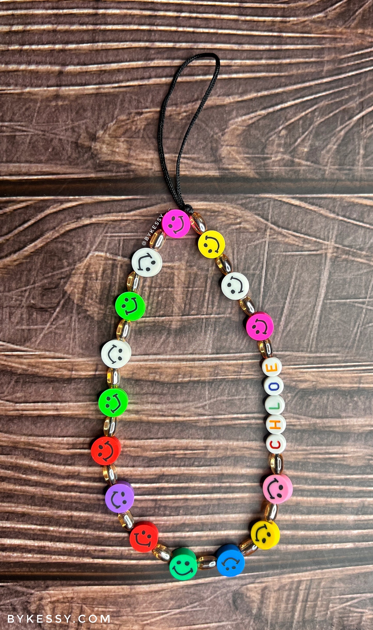 Emoji Phone Strap | Smiley | Happy Face | Polymer Clay Beads | Key Chain