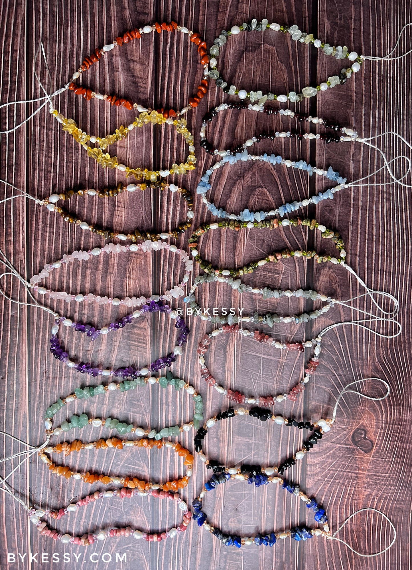 Wholesale Healing Crystal X Fresh Water Pearl Phone Straps | Gemstone | Key Chain | Chips Jewelry