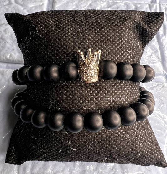 Matte Onyx Set of 2 Bracelets