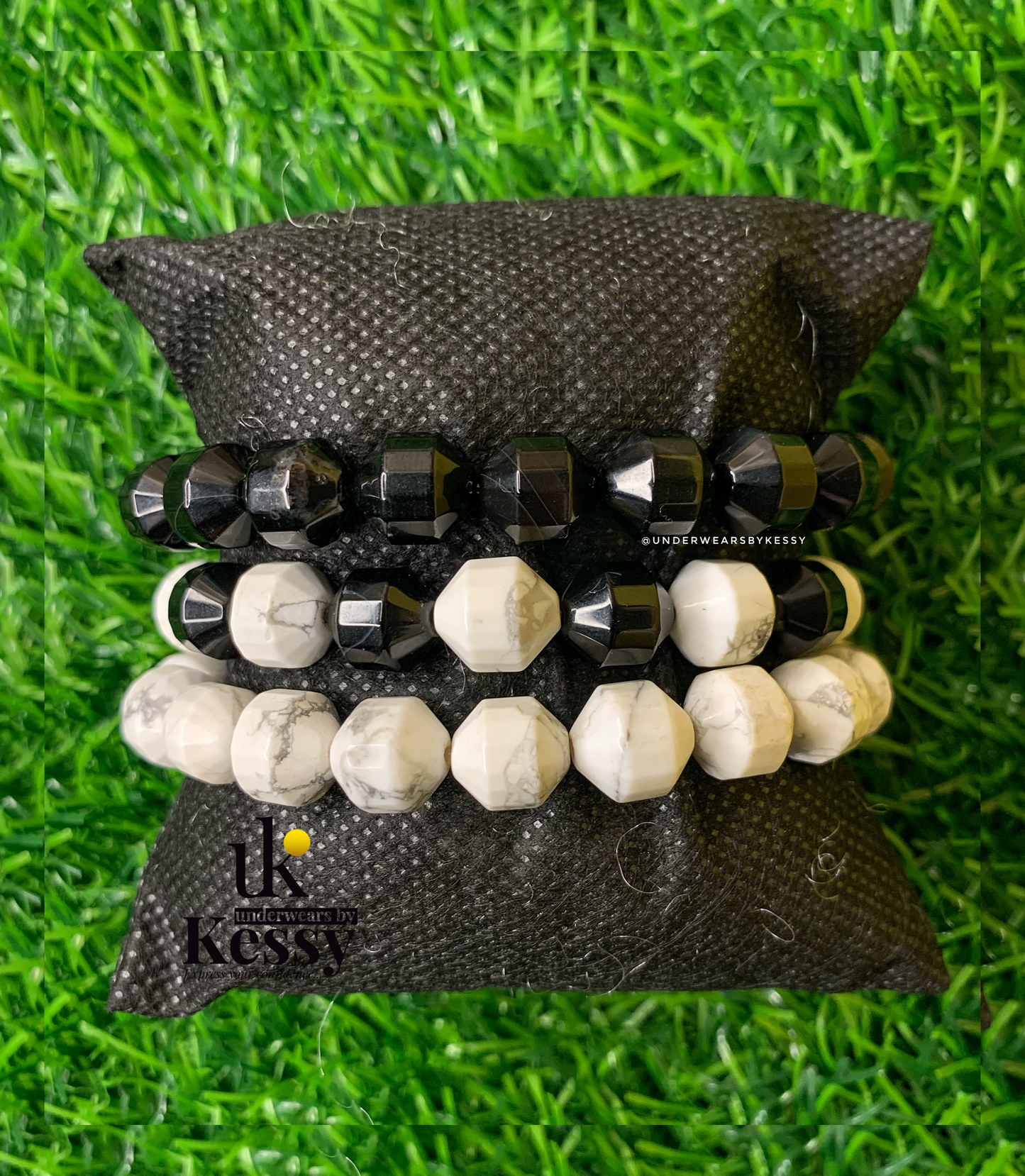 Black Obsidian X Howlite Gemstone Bracelets