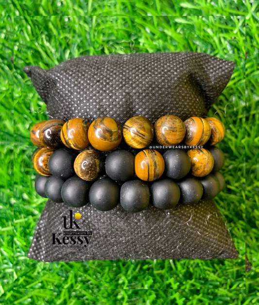 Matte Onyx X Tiger Eye Bracelets | 10mm