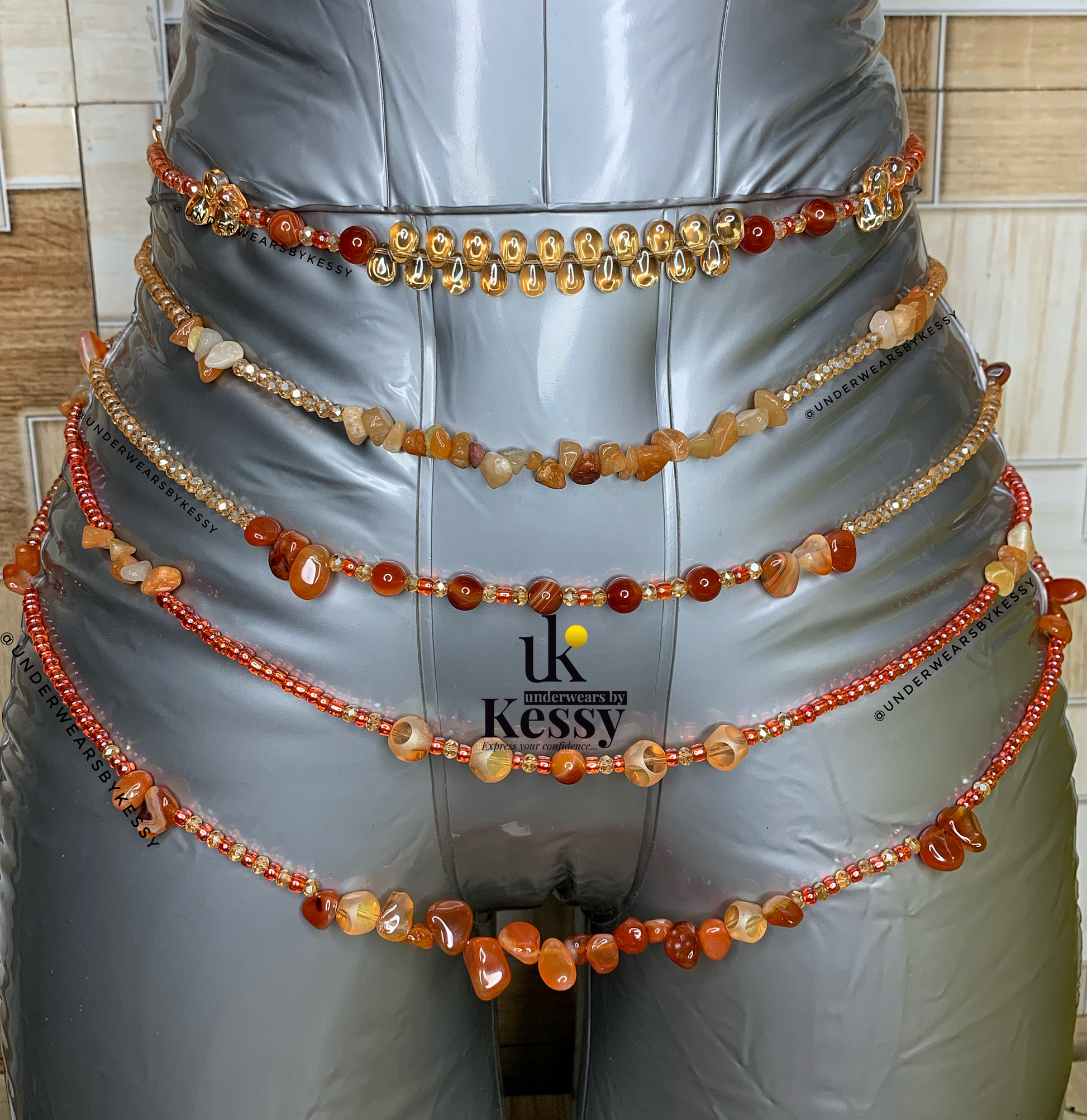 Carnelian Gemstone Healing Crystal Waist Beads ByKessy