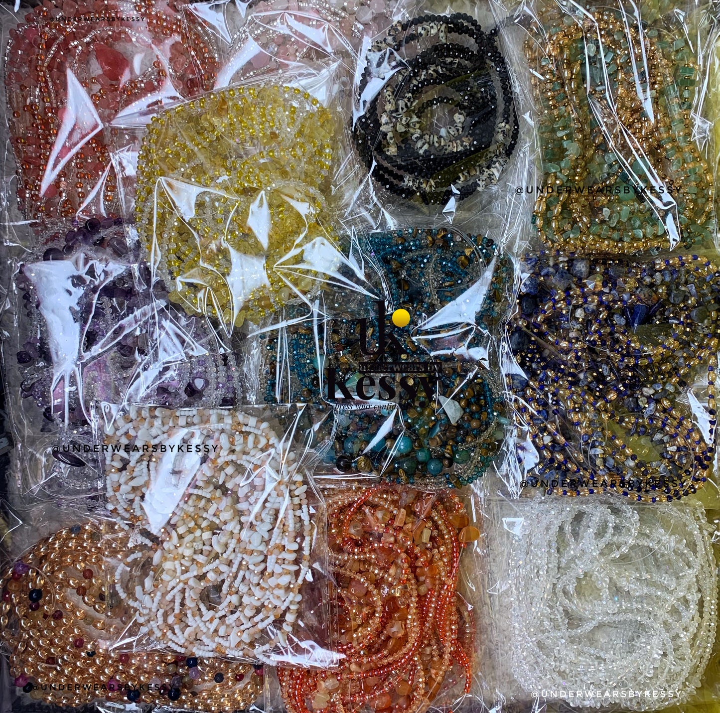 Wholesale: 30 Assorted Gemstone Waist Beads