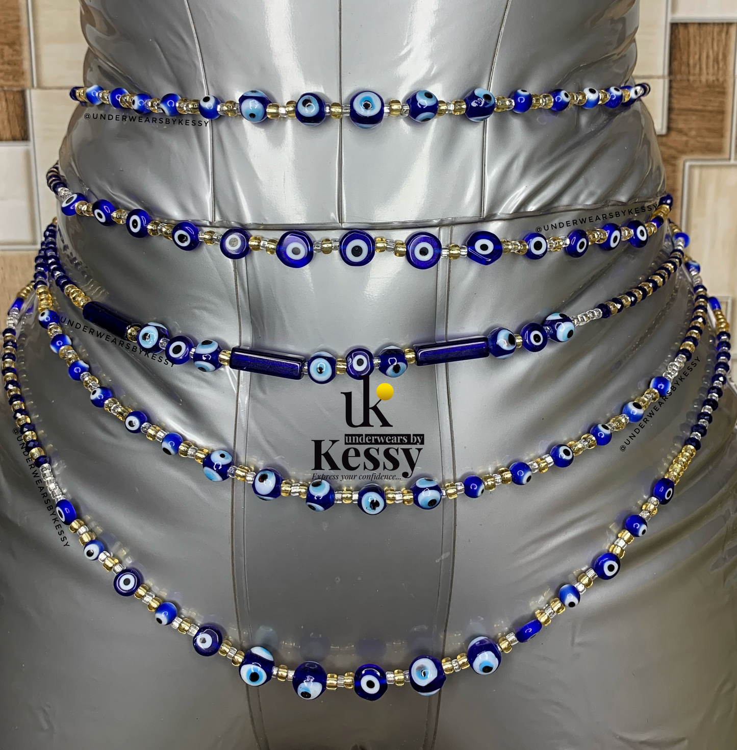 Wholesale Blue Evil Eye 🧿 Waist Beads