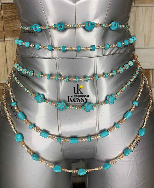 Turquoise Healing Crystal Waist Beads | Gemstone Waist Bead