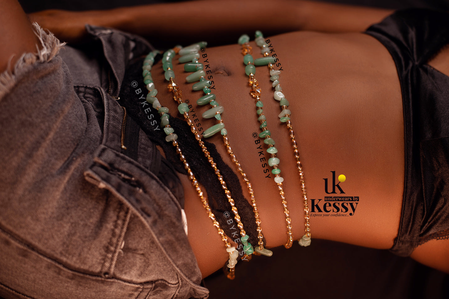 Green Aventurine Gemstone Crystal Waist Beads – ByKessy