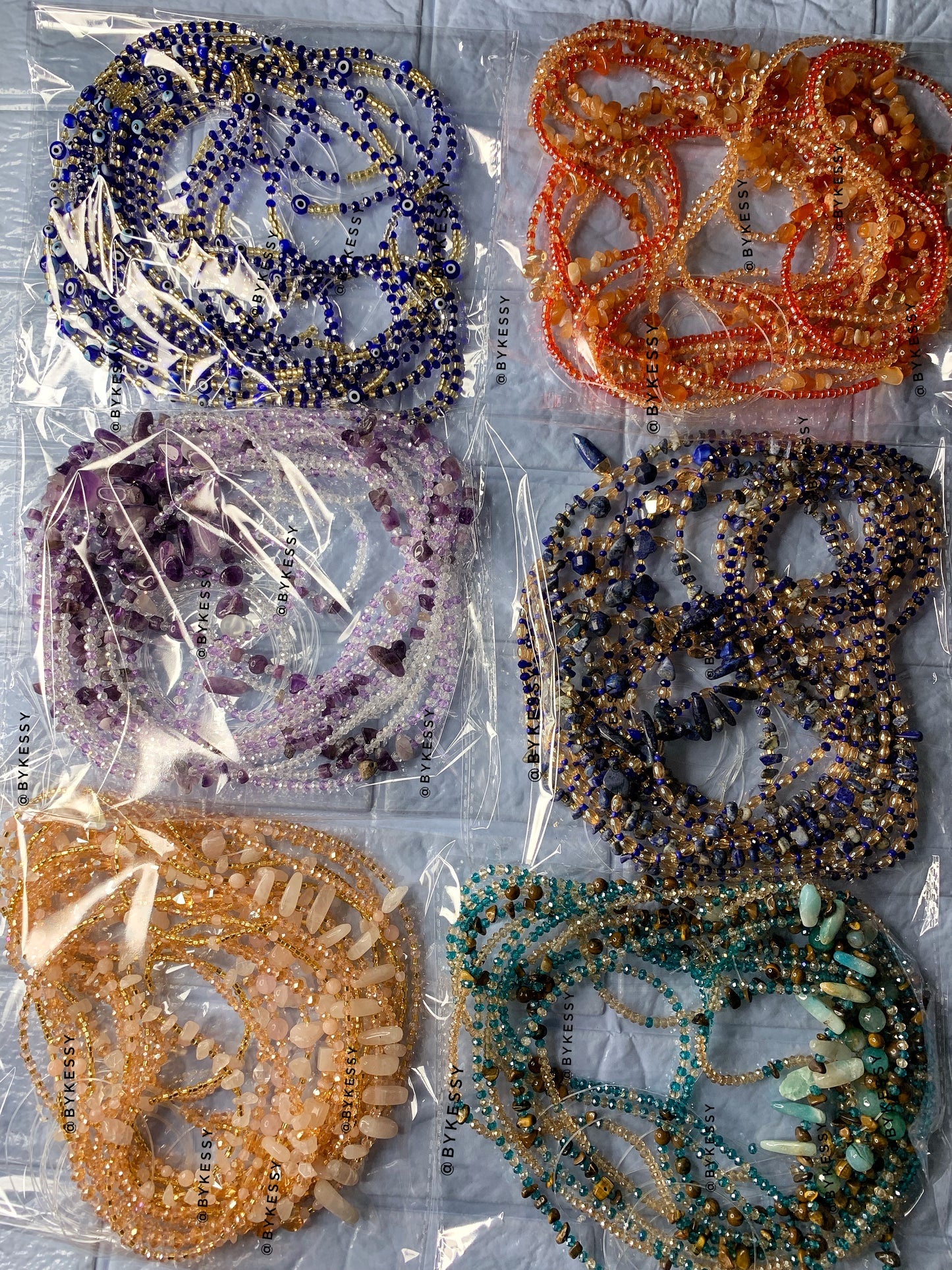 Wholesale : Assorted Gemstone Waist Beads 20 - 1000 Strands