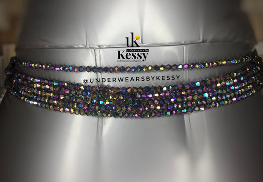 Faceted Metallic Rainbow Crystal Beads