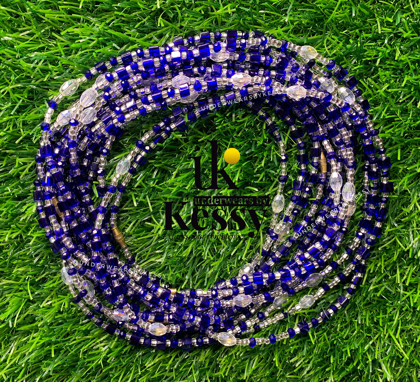 Royal Blue X Silver Waist Beads