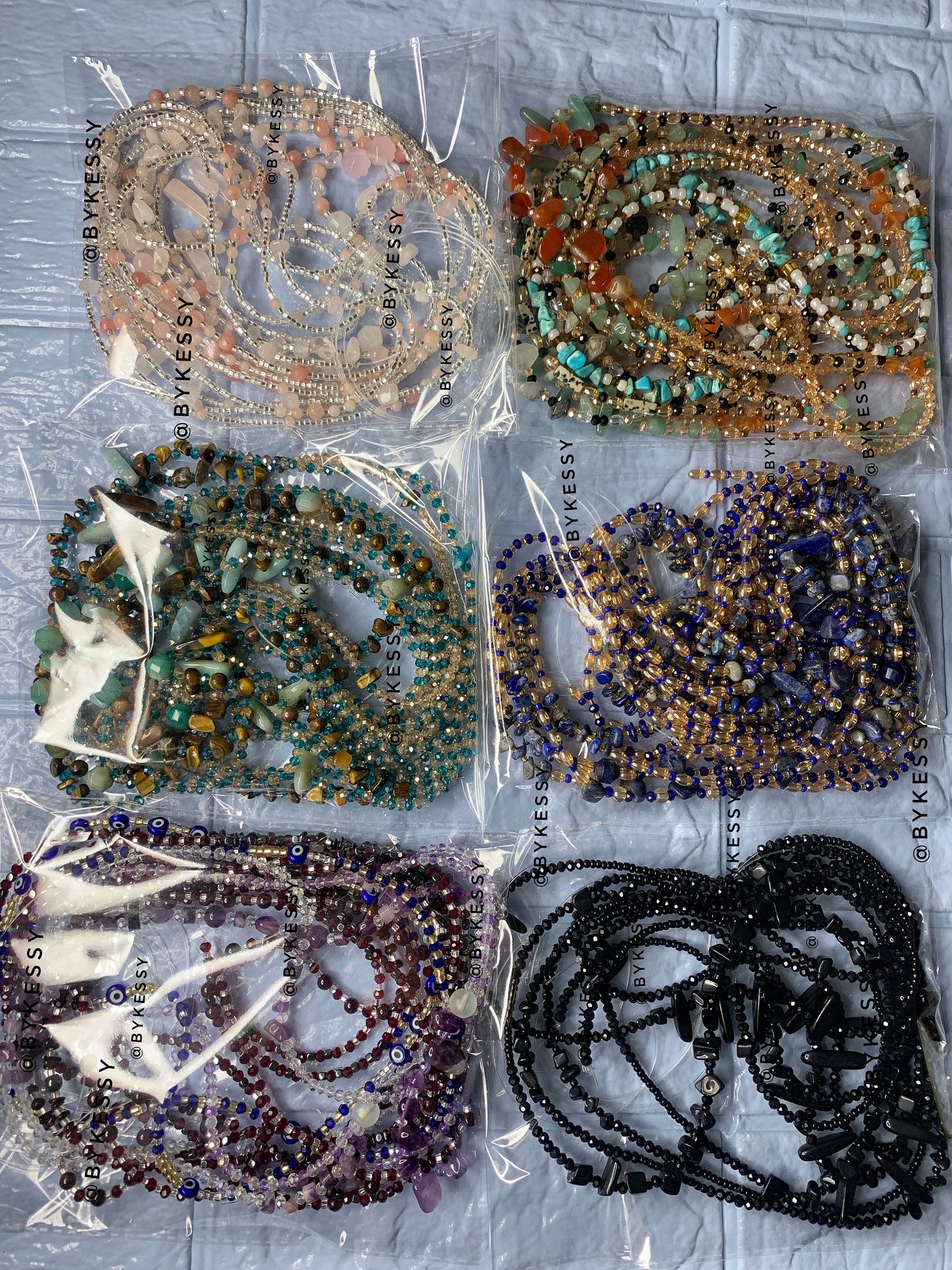 Wholesale : Assorted Gemstone Waist Beads 20 - 1000 Strands